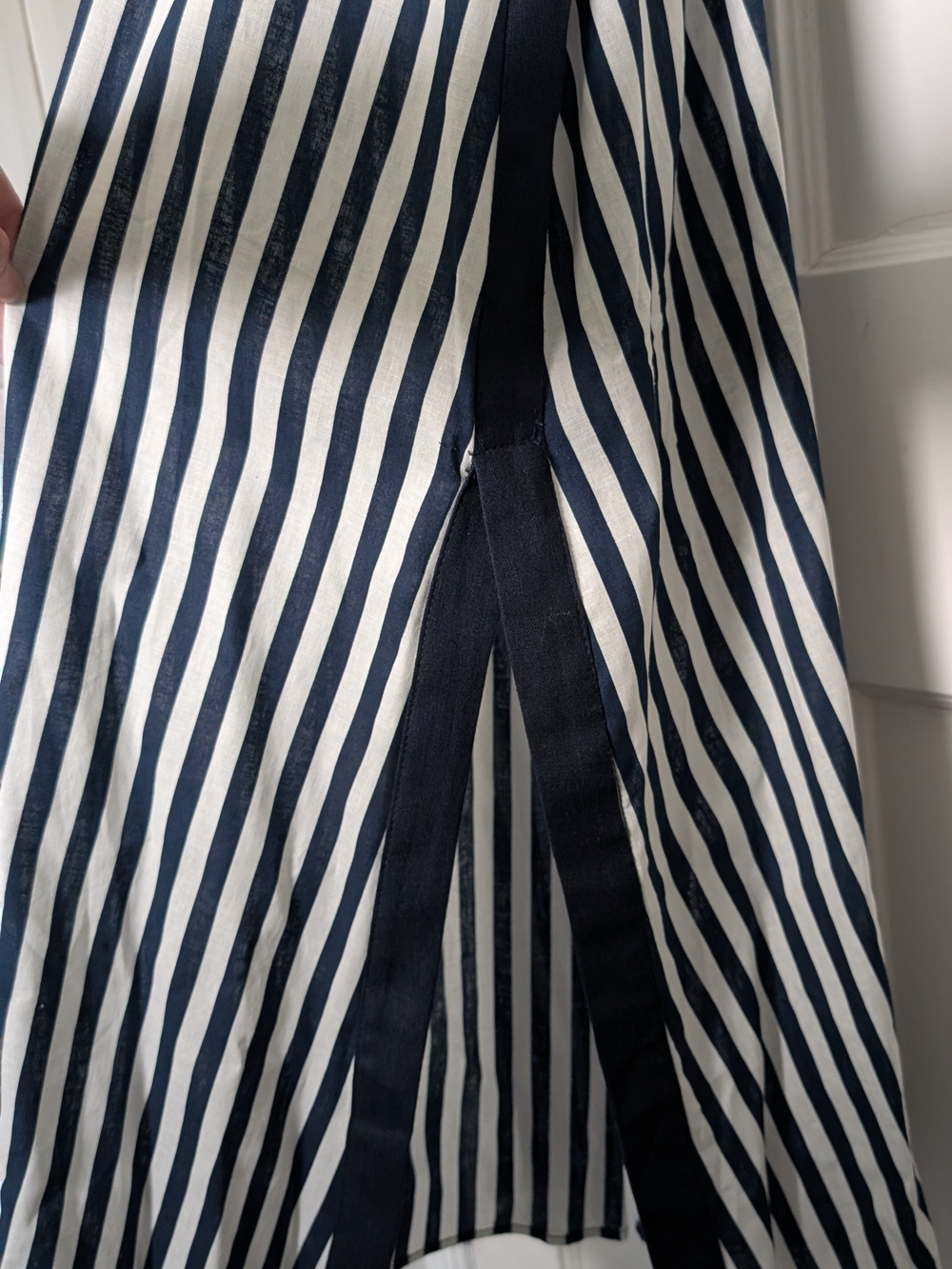 Zara Navy and White Stripe Button-Front Shirt Dress - Picture 7 of 8